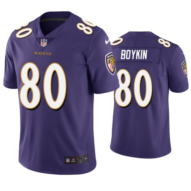 Men Baltimore Ravens 80 Miles Boykin Nike Purple Limited NFL Jersey